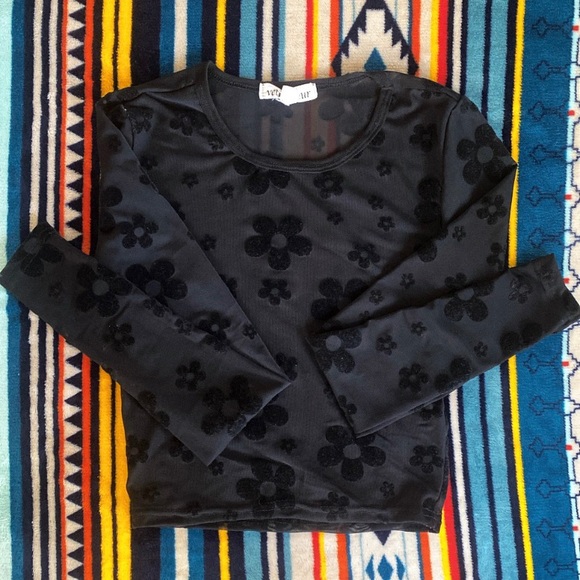 Black see through top, size xs brand is velvet fleur! Worn once on new years:) - Picture 2 of 2